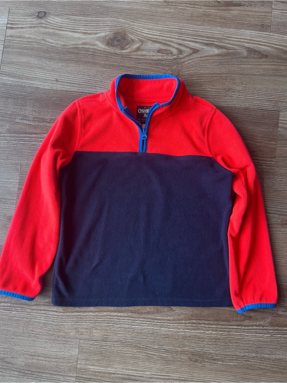 OshKosh Half-Zip Fleece Pullover. Kids Size 8.